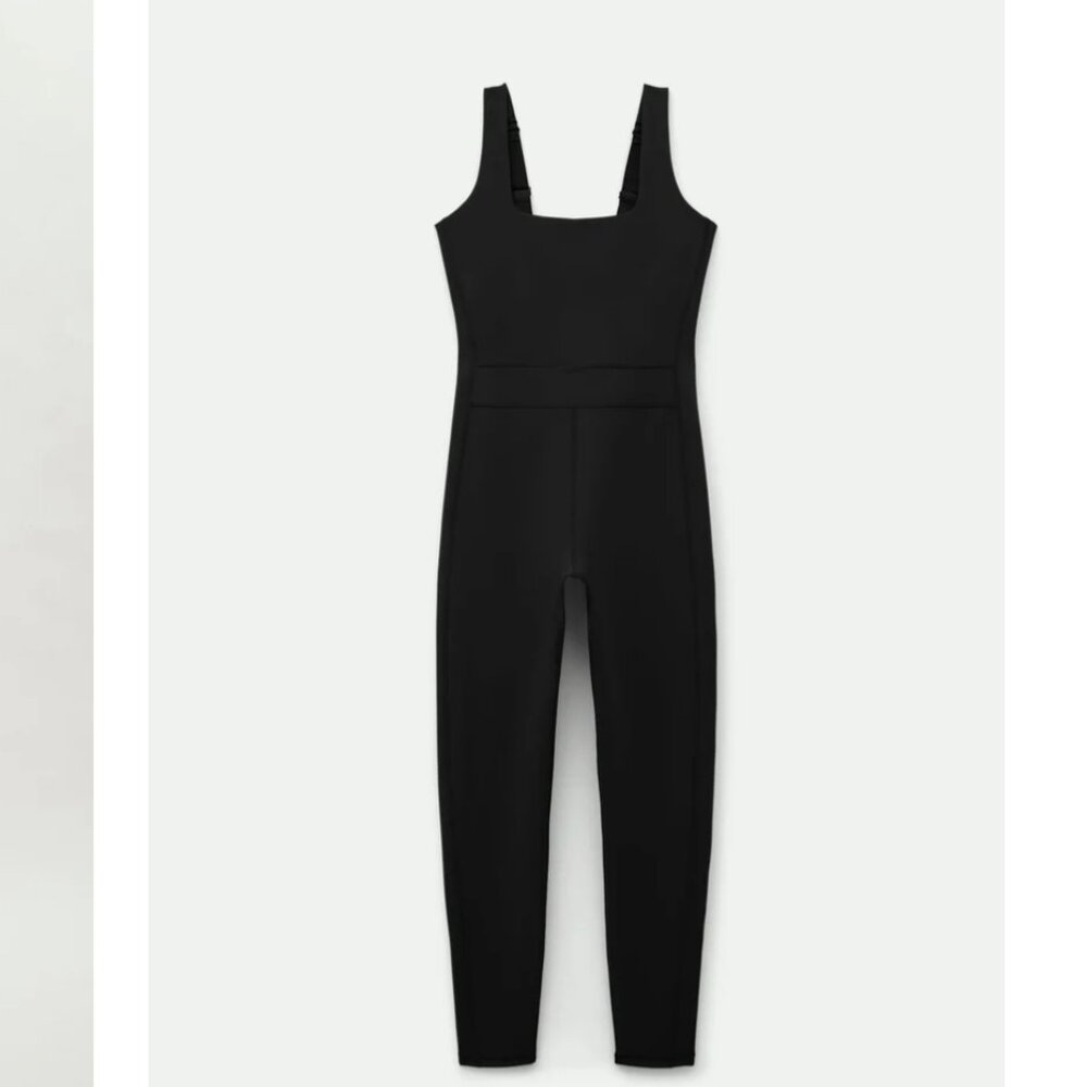 Girlfriend Collective Black Luxe Paneled Unitard | NWT | Size M